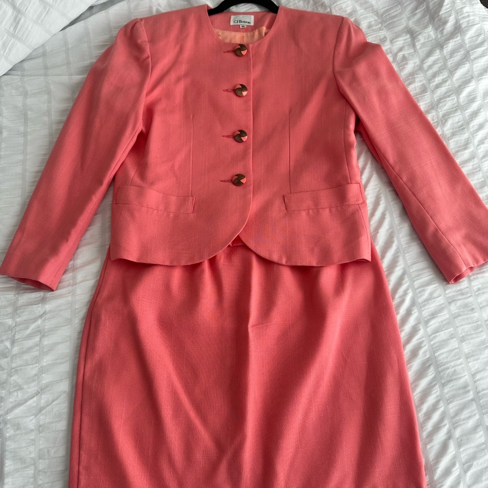 Vintage CJ Benson Coral Women's Blazer and Skirt Set